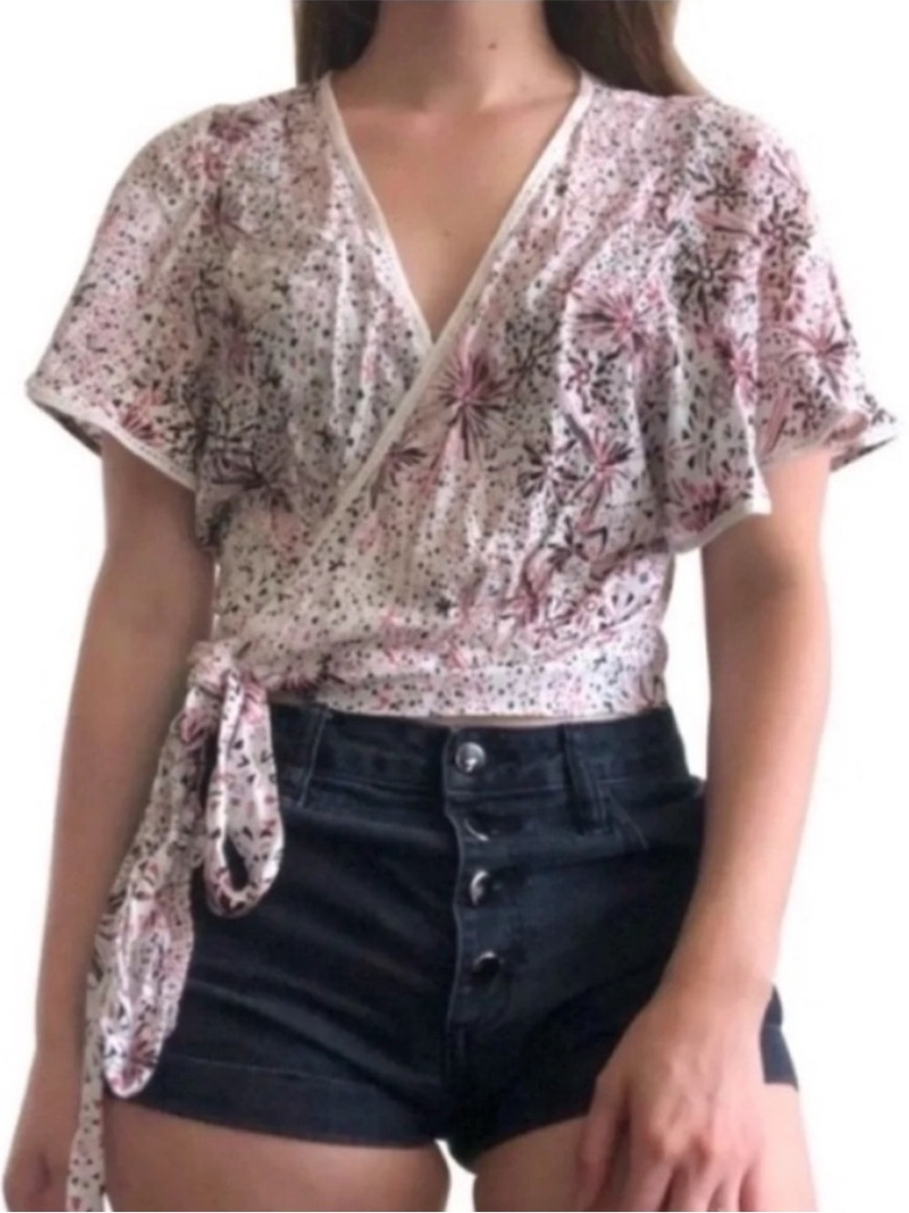 Poupette St. Barth Nola Wrap Top Georgette Print